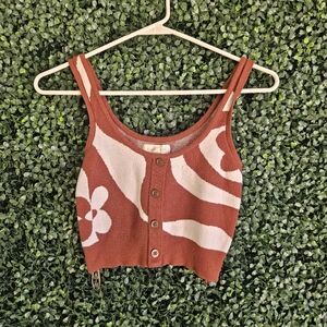 Womens XS LA Hearts Cropped Knit Tank Top
